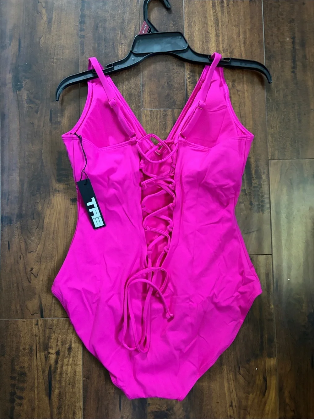 TA3 Pink Plungey XL Short Compression Swimsuit.